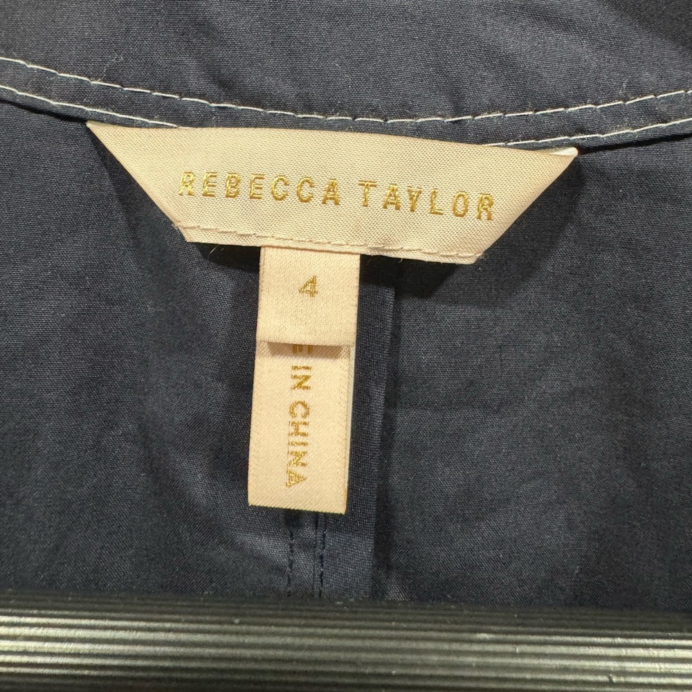 Rebecca Taylor Navy Blue Ruffle Wrap Dress - Picture 9 of 11